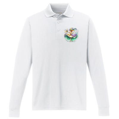 Mardi Gras Celebration Performance Long Sleeve Polo