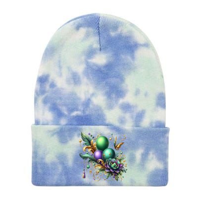 Mardi Gras Celebration Tie Dye 12in Knit Beanie