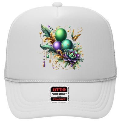 Mardi Gras Celebration High Crown Mesh Back Trucker Hat