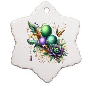 Mardi Gras Celebration Ceramic Star Ornament