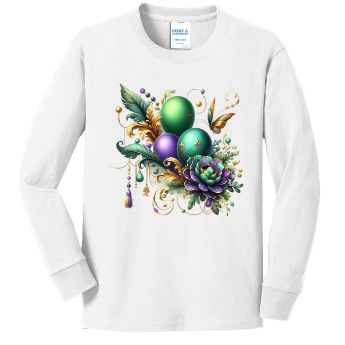 Mardi Gras Celebration Kids Long Sleeve Shirt