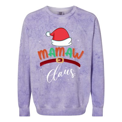 Mamaw Grandma Claus Santa Christmas Family Matching Cute Gift Colorblast Crewneck Sweatshirt