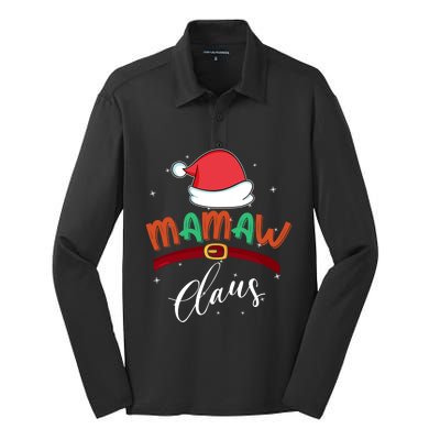 Mamaw Grandma Claus Santa Christmas Family Matching Cute Gift Silk Touch Performance Long Sleeve Polo