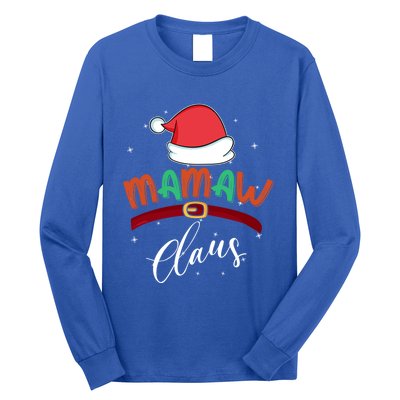 Mamaw Grandma Claus Santa Christmas Family Matching Cute Gift Long Sleeve Shirt