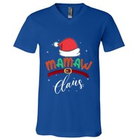 Mamaw Grandma Claus Santa Christmas Family Matching Cute Gift V-Neck T-Shirt