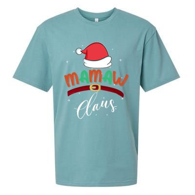 Mamaw Grandma Claus Santa Christmas Family Matching Cute Gift Sueded Cloud Jersey T-Shirt