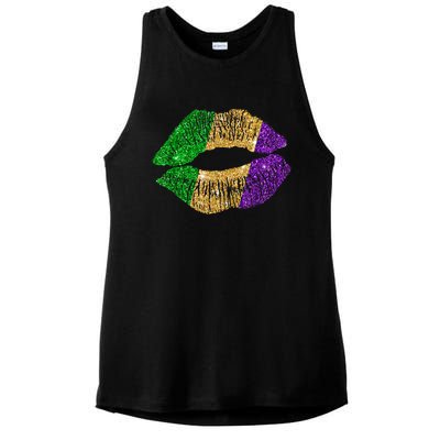 Mardi Gras Carnival Costume Lips Meaningful Gift Ladies PosiCharge Tri-Blend Wicking Tank