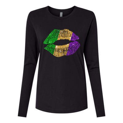 Mardi Gras Carnival Costume Lips Meaningful Gift Womens Cotton Relaxed Long Sleeve T-Shirt