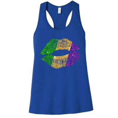 Mardi Gras Carnival Costume Lips Meaningful Gift Women's Racerback Tank