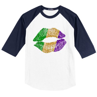 Mardi Gras Carnival Costume Lips Meaningful Gift Baseball Sleeve Shirt