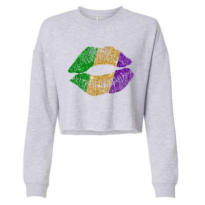 Mardi Gras Carnival Costume Lips Meaningful Gift Cropped Pullover Crew