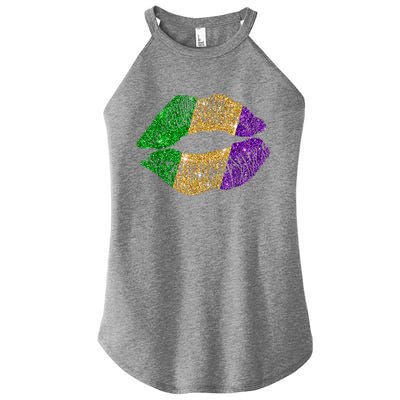 Mardi Gras Carnival Costume Lips Meaningful Gift Women's Perfect Tri Rocker Tank