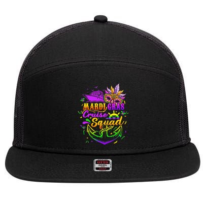 Mardi Gras Cruise Squad 2024 Matching Group Family Vacation 7 Panel Mesh Trucker Snapback Hat