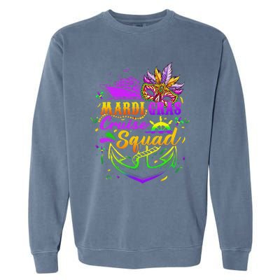 Mardi Gras Cruise Squad 2024 Matching Group Family Vacation Garment-Dyed Sweatshirt