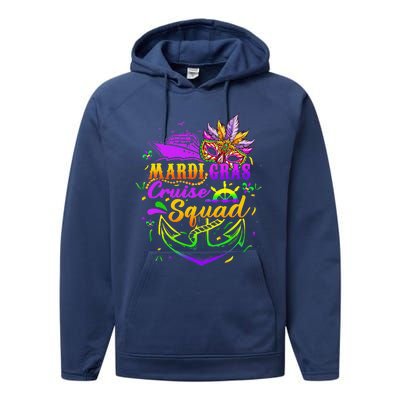 Mardi Gras Cruise Squad 2024 Matching Group Family Vacation Performance Fleece Hoodie