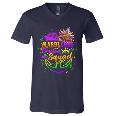 Mardi Gras Cruise Squad 2024 Matching Group Family Vacation V-Neck T-Shirt