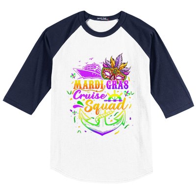 Mardi Gras Cruise Squad 2024 Matching Group Family Vacation Baseball Sleeve Shirt