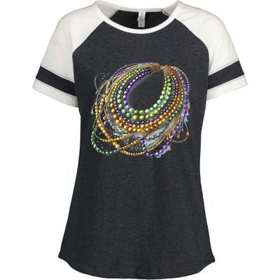 Mardi Gras Celebration Enza Ladies Jersey Colorblock Tee