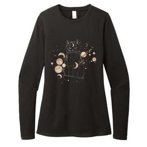 Magical Galaxy Cat Womens CVC Long Sleeve Shirt