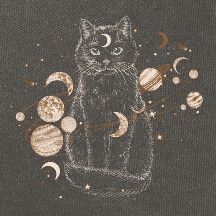 Magical Galaxy Cat Cotton Canvas Backpack