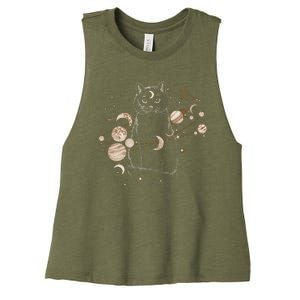 Magical Galaxy Cat Women's Racerback Cropped Tank