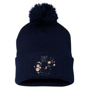 Magical Galaxy Cat Pom Pom 12in Knit Beanie