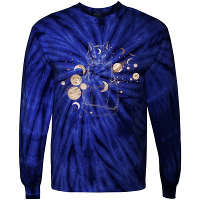 Magical Galaxy Cat Tie-Dye Long Sleeve Shirt