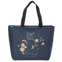 Magical Galaxy Cat Zip Tote Bag