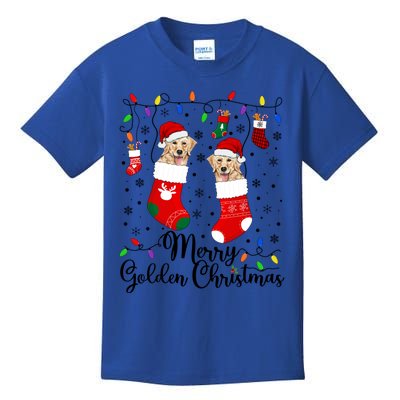 Merry Golden Christmas Golden Retriever Xmas Party Gift Kids T-Shirt