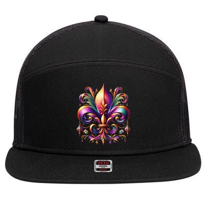 Mardi Gras Celebration 7 Panel Mesh Trucker Snapback Hat