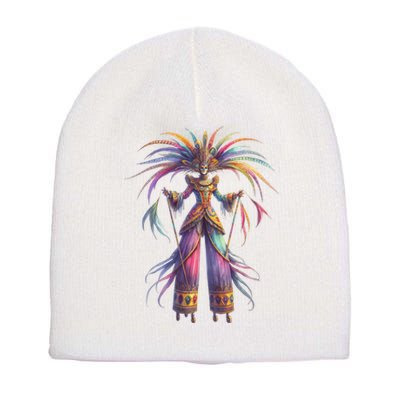 Mardi Gras Celebration Short Acrylic Beanie