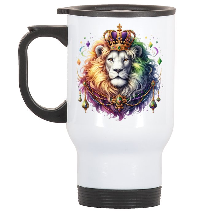 Mardi Gras Celebration Lion Stainless Steel Travel Mug