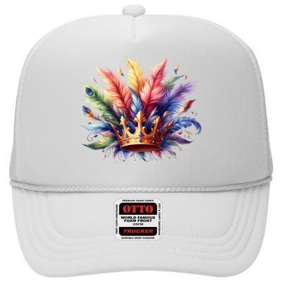 Mardi Gras Celebration High Crown Mesh Back Trucker Hat