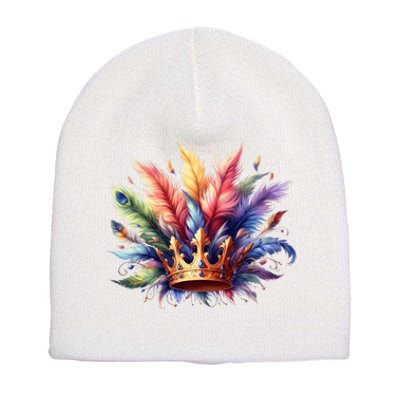 Mardi Gras Celebration Short Acrylic Beanie