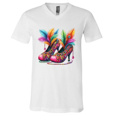 Mardi Gras Celebration V-Neck T-Shirt