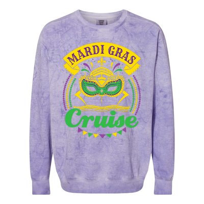 Mardi Gras Cruise Cruising Mask Cruise Ship Beads Colorblast Crewneck Sweatshirt