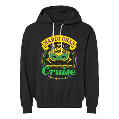 Mardi Gras Cruise Cruising Mask Cruise Ship Beads Garment-Dyed Fleece Hoodie