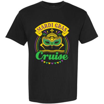 Mardi Gras Cruise Cruising Mask Cruise Ship Beads Garment-Dyed Heavyweight T-Shirt