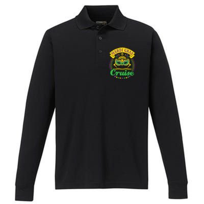 Mardi Gras Cruise Cruising Mask Cruise Ship Beads Performance Long Sleeve Polo