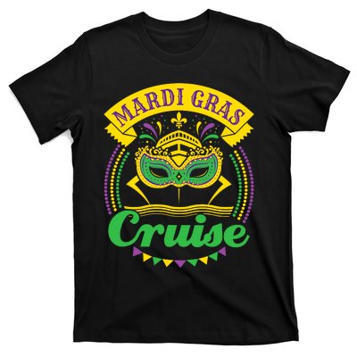 Mardi Gras Cruise Cruising Mask Cruise Ship Beads T-Shirt