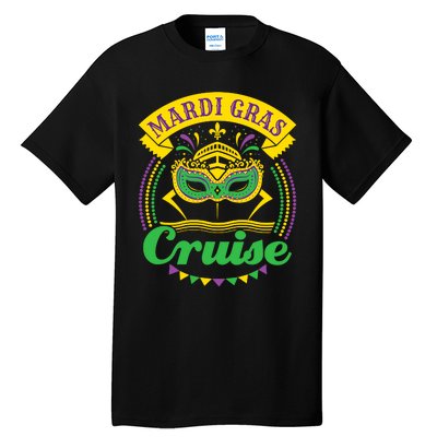 Mardi Gras Cruise Cruising Mask Cruise Ship Beads Tall T-Shirt