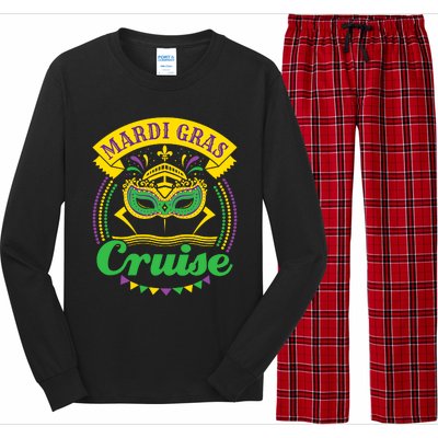 Mardi Gras Cruise Cruising Mask Cruise Ship Beads Long Sleeve Pajama Set