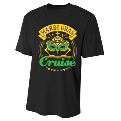 Mardi Gras Cruise Cruising Mask Cruise Ship Beads Performance Sprint T-Shirt