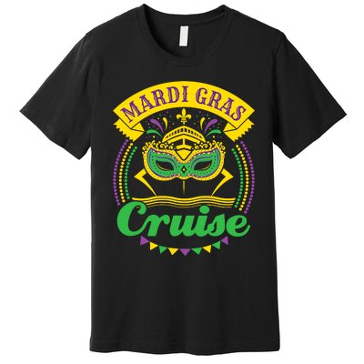 Mardi Gras Cruise Cruising Mask Cruise Ship Beads Premium T-Shirt