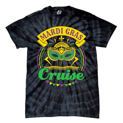 Mardi Gras Cruise Cruising Mask Cruise Ship Beads Tie-Dye T-Shirt