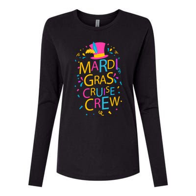 Mardi Gras Cruise Crew Ship Design Squad Festival Costume Gift Womens Cotton Relaxed Long Sleeve T-Shirt