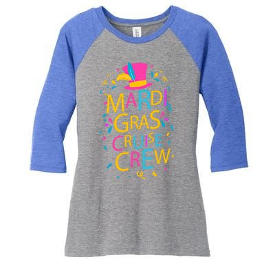 Mardi Gras Cruise Crew Ship Design Squad Festival Costume Gift Women's Tri-Blend 3/4-Sleeve Raglan Shirt