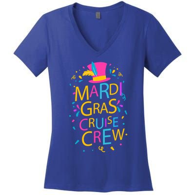 Mardi Gras Cruise Crew Ship Design Squad Festival Costume Gift Women's V-Neck T-Shirt