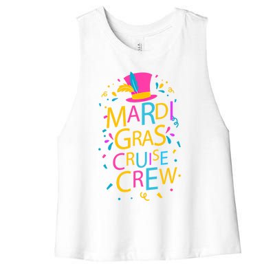 Mardi Gras Cruise Crew Ship Design Squad Festival Costume Gift Women's Racerback Cropped Tank