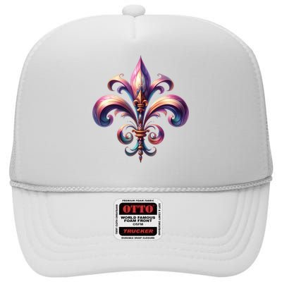 Mardi Gras Celebration High Crown Mesh Back Trucker Hat